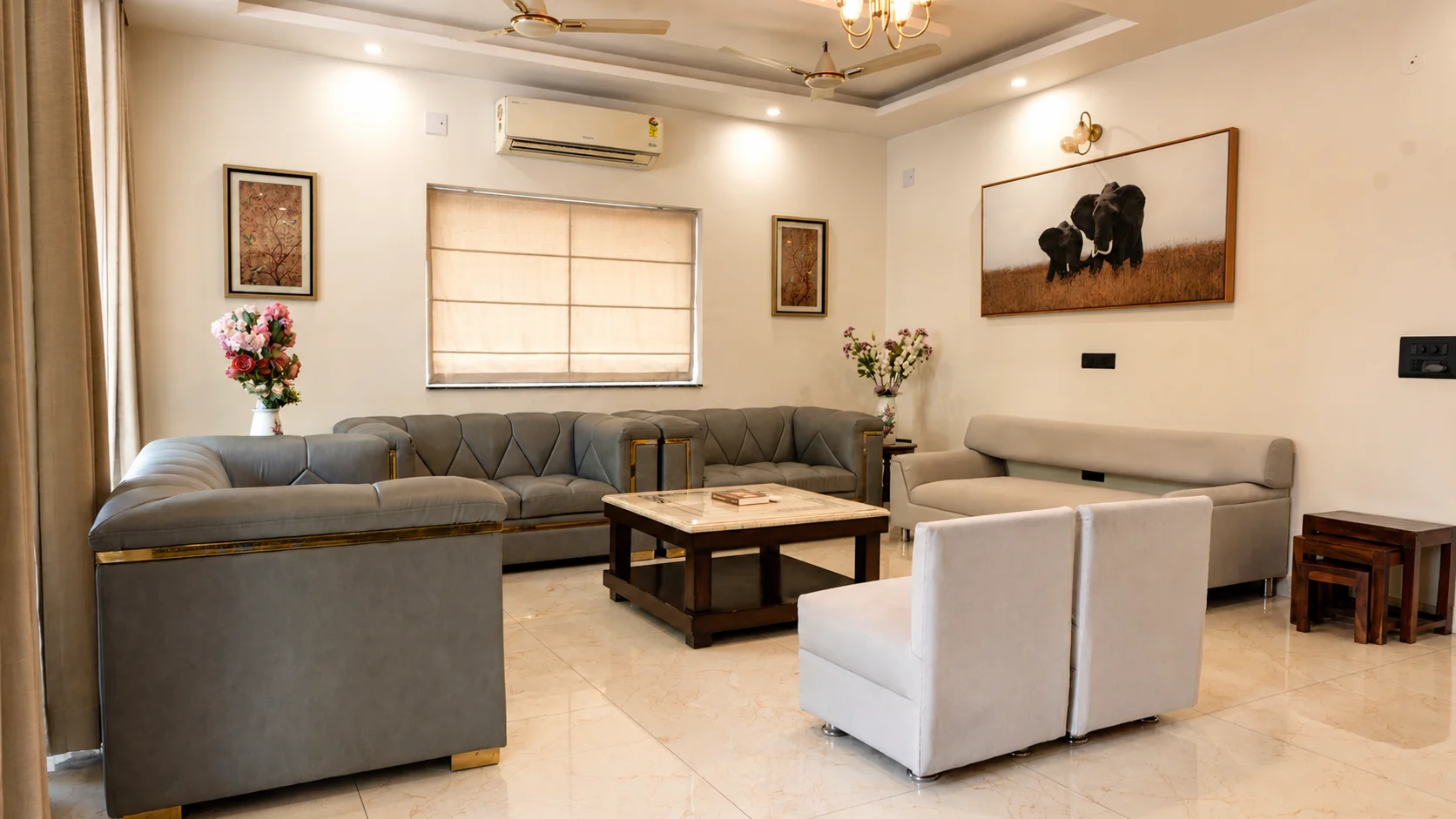 Rent three-bedroom entire floor layout with kitchen access at our luxury homestay in Dehradun